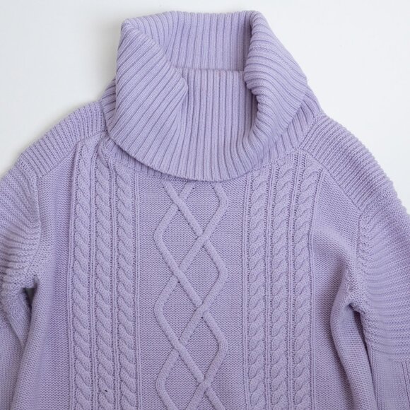 Kit and Ace Merino Cableknit Turtleneck Sweater Liliac Purple - Picture 4 of 13